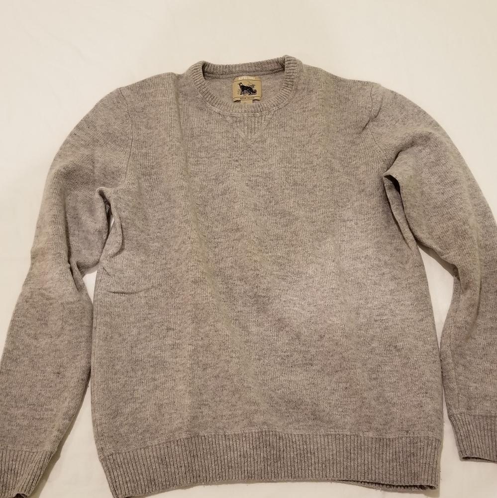 Wool Sweater - crew neck - gray